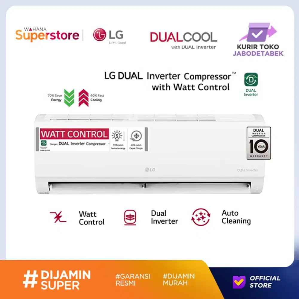 [BARU] LG AC Split Dual Cool Watt Control Inverter 1PK - Jual Rugi