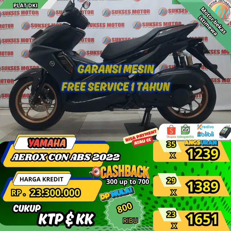 YAMAHA AEROX CON ABS 2022 ANGSURANTERMURAHSYRTKTP&KK(SUKSESMOTOR)