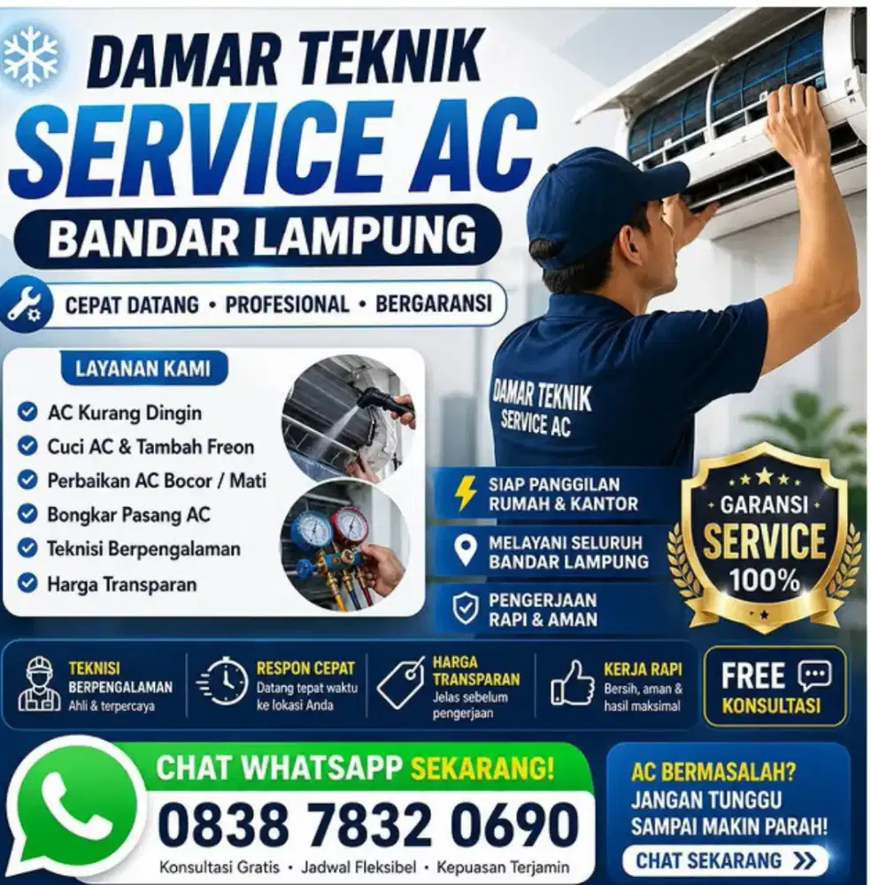 JASA SERVICE AC BANDAR LAMPUNG - DAMAR TEHNIK