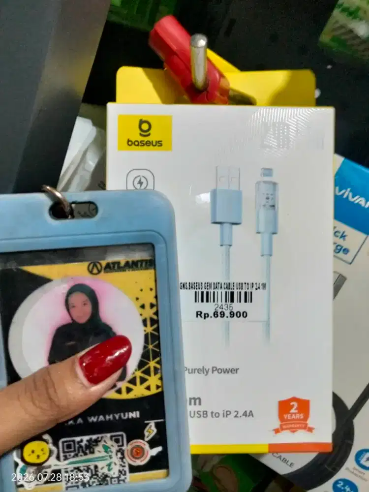 BASEUS GEM DATA CABLE USB TO IP 2.4A