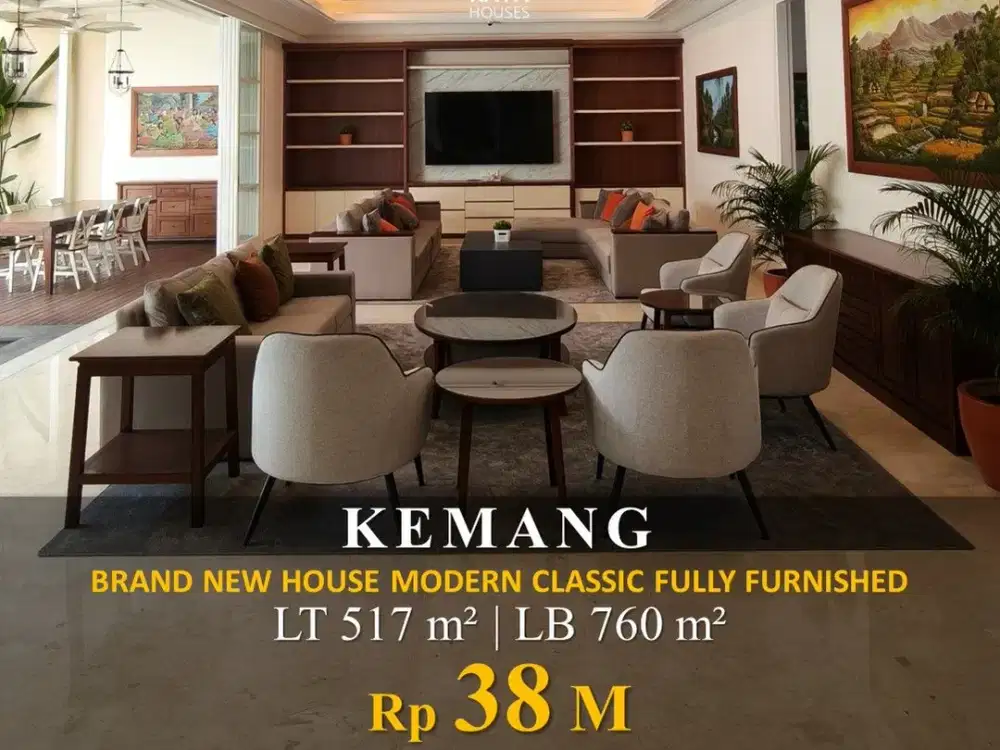Brand New House Kemang 517M2 - 7Kt 7Km Full Marble + Lift + Swimming Pool 38M