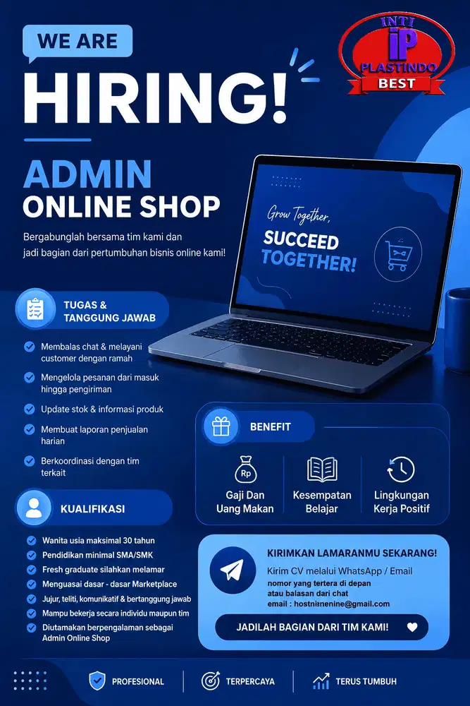 lowongan kerja admin online shope marketplace teluk gong jakut