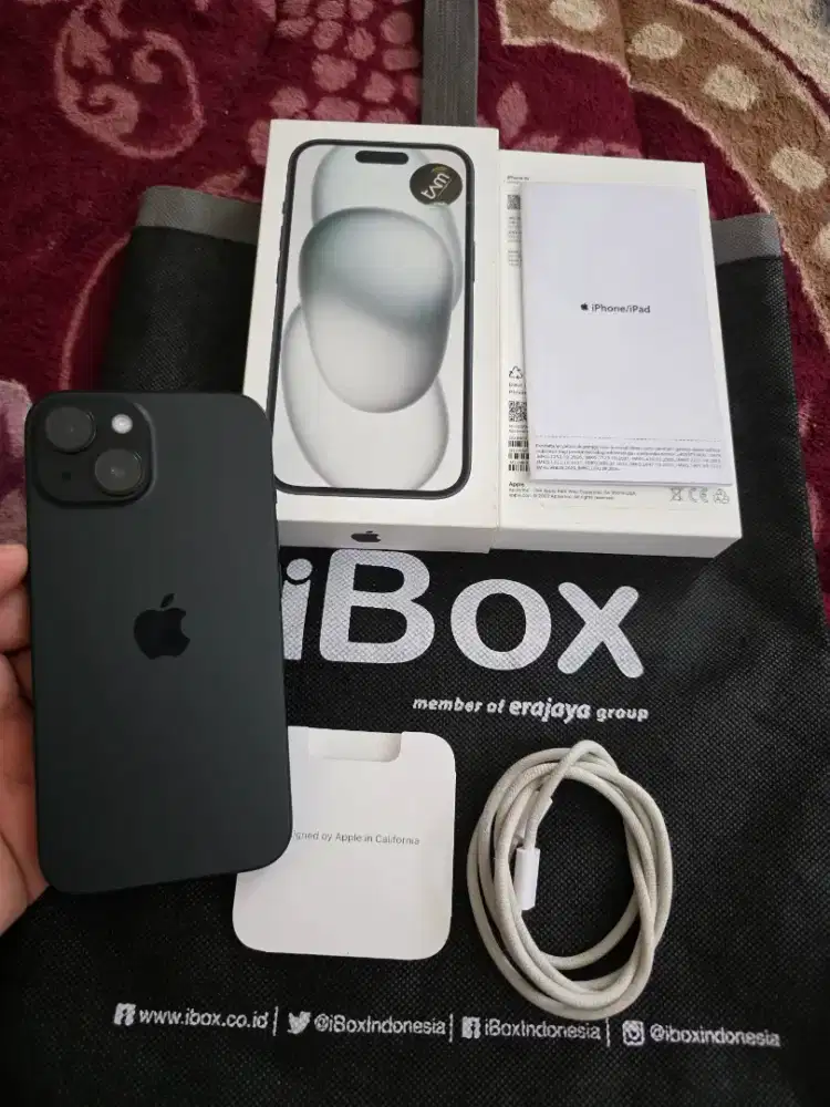 iphone 15 128gb resmi iBox battry health 96%,fulset original,istimewa