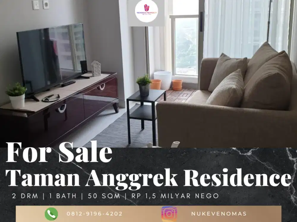 Dijual Apartement Taman Anggrek Residence 2Br Furnished