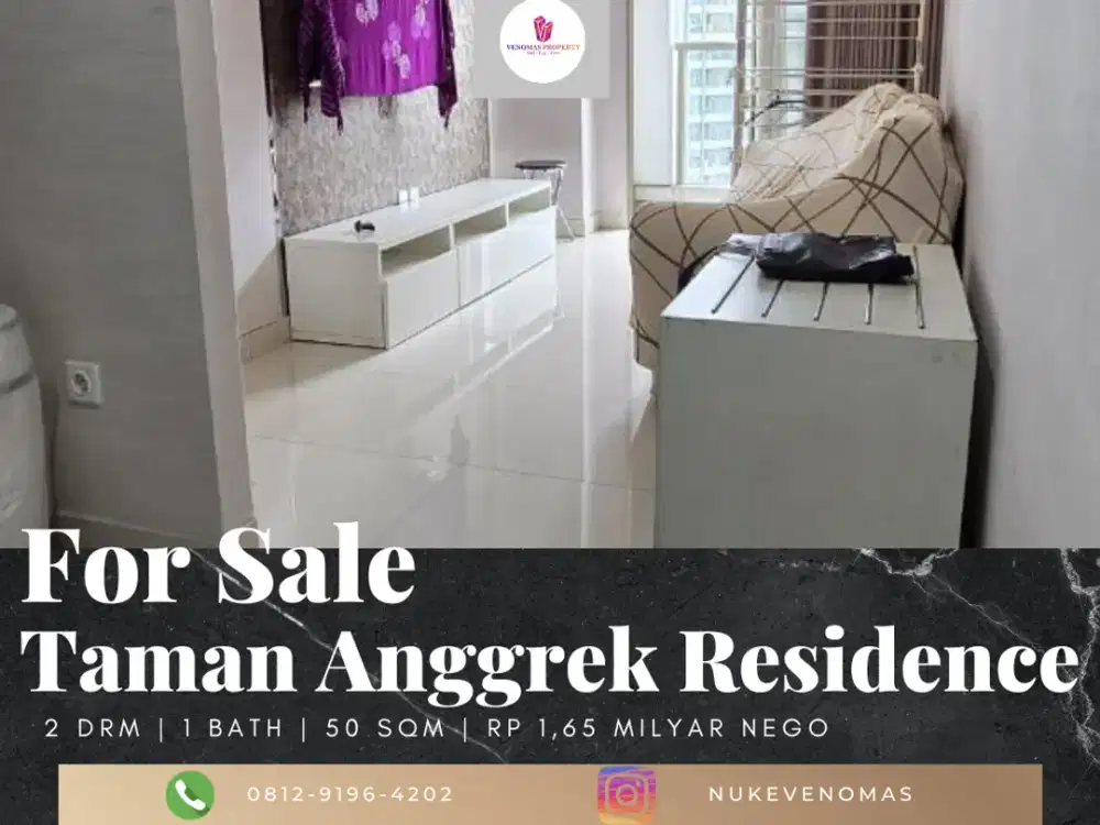 Dijual Apartement Taman Anggrek Residence 2Br Full Furnished