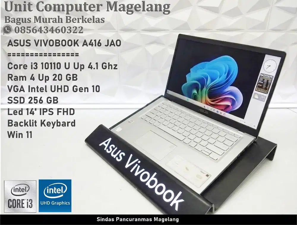 ASUS VIVOBOOK A416 JAO II i3 gen 10 II SSD 256 II 4 GB II 14' FHD I BL