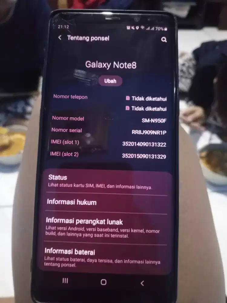 CEPET ,SAMSUNG NOTE 8 6/64GB .EX SEIN