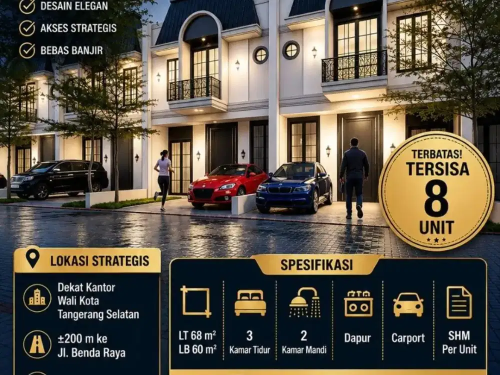 Rumah Klasik Modern 2 Lantai di Pamulang Harga Perdana Mulai Rp699 Juta
