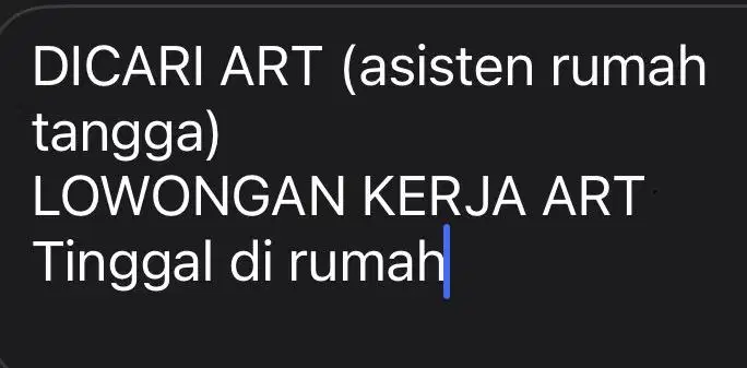 Lowongan ART Nginep