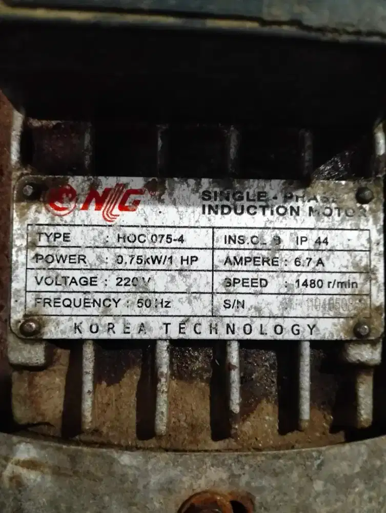 Mesin pengerakdinamo 1 hp rpm 1480