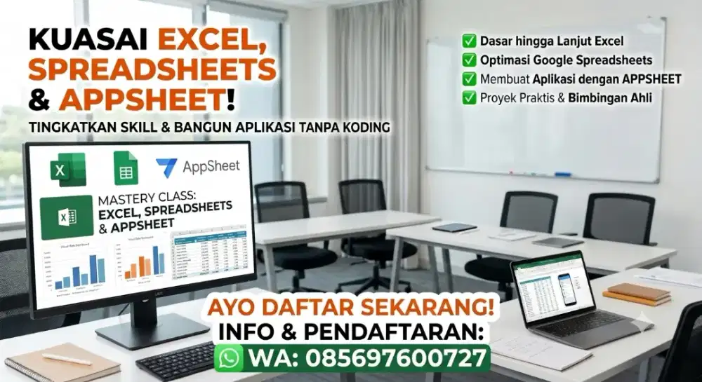 Kursus Excel, Spreadsheet & AppSheet Terpercaya