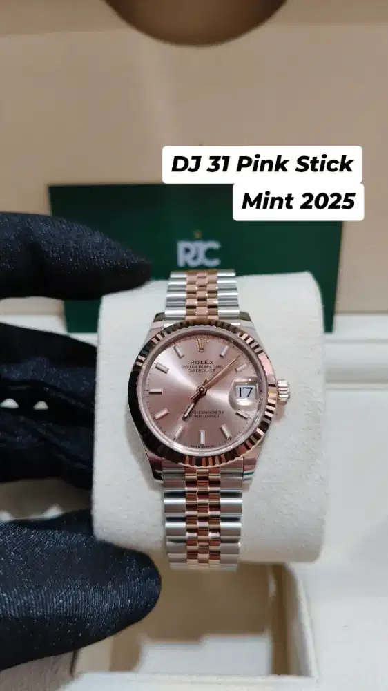 jam tangan Rolex Datejust 31 Pink Stick Fluted Jubilee 278271