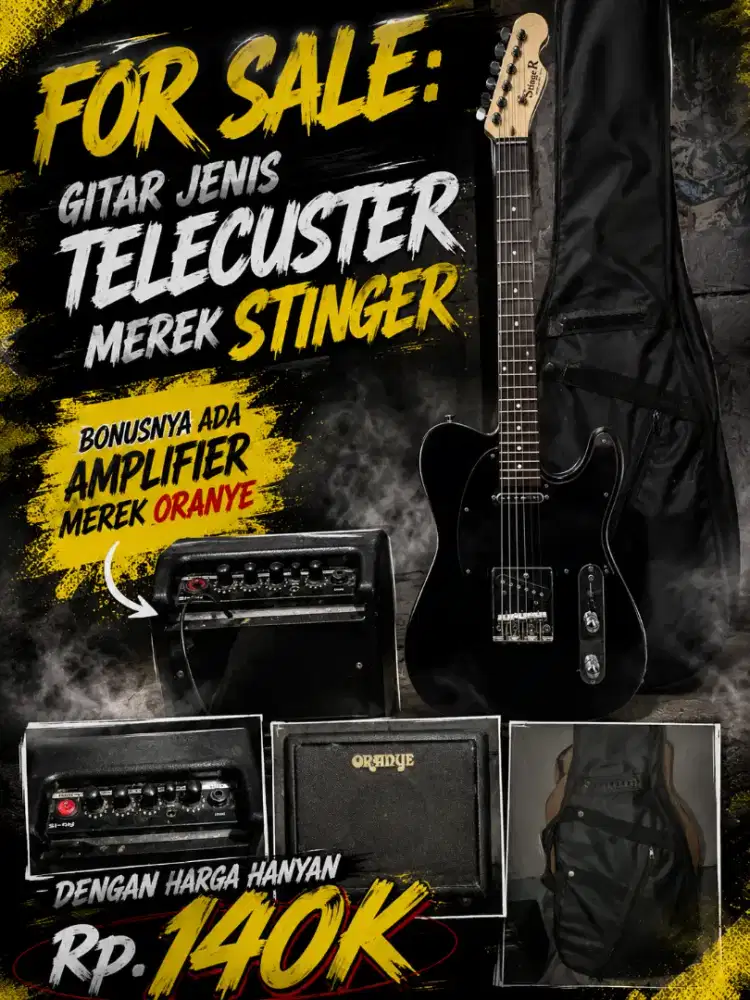 Gitar Tele + Amplifier bonus softcase