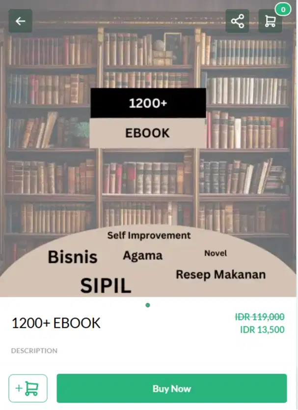 1200+ EBOOK Untuk Dipelajari Dan Bisa Jual Lagi