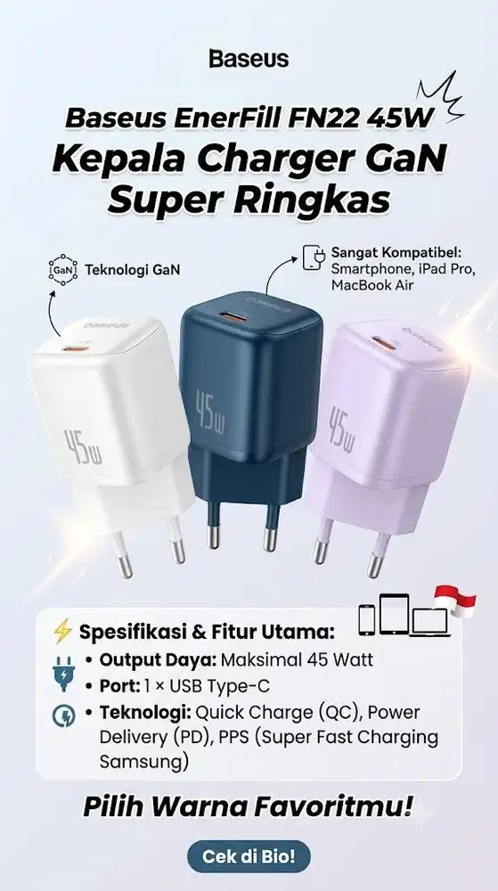 charger baseus 45w
