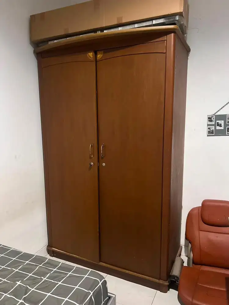 [Nego] Lemari Kayu Anti Rayap 1 Pintu Laci Kamar Klasik