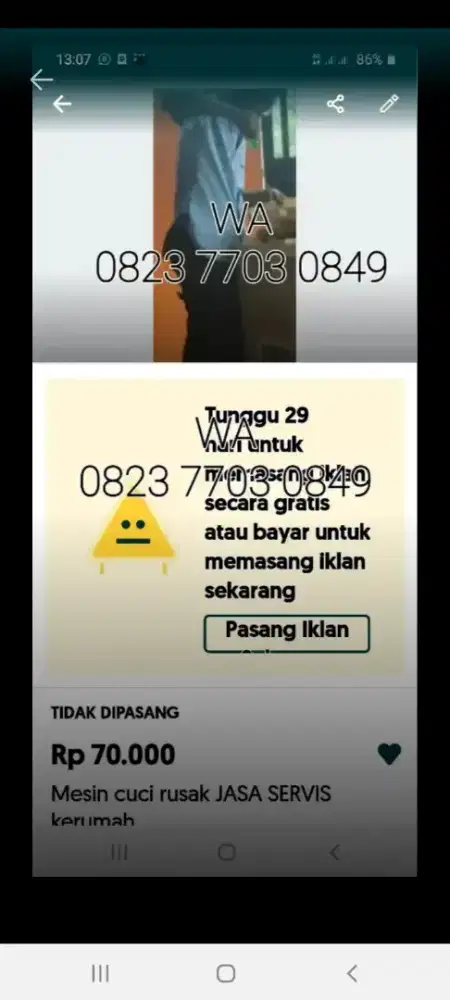 Tukang servis mesin cuci2tab siap otw ke lokasi
