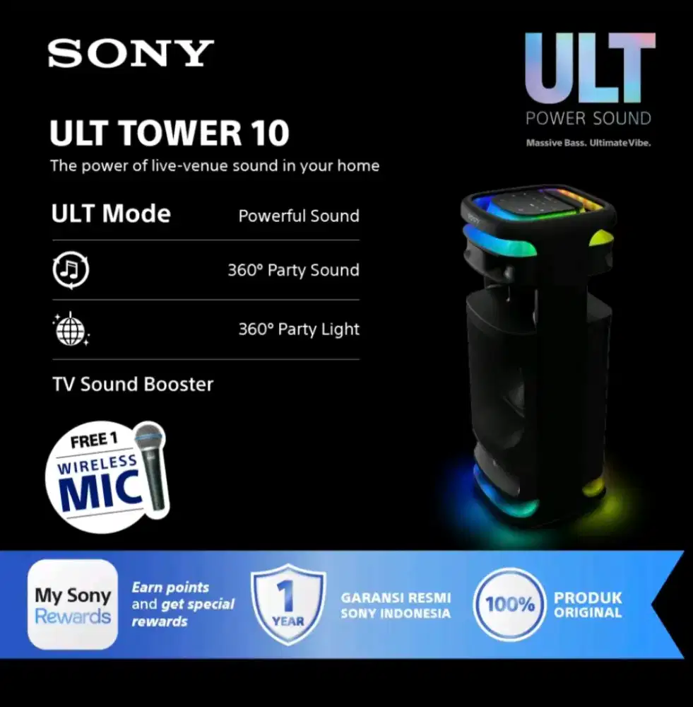 SONY ULT1000 KARAOKE PARTY SPEAKER NEW
