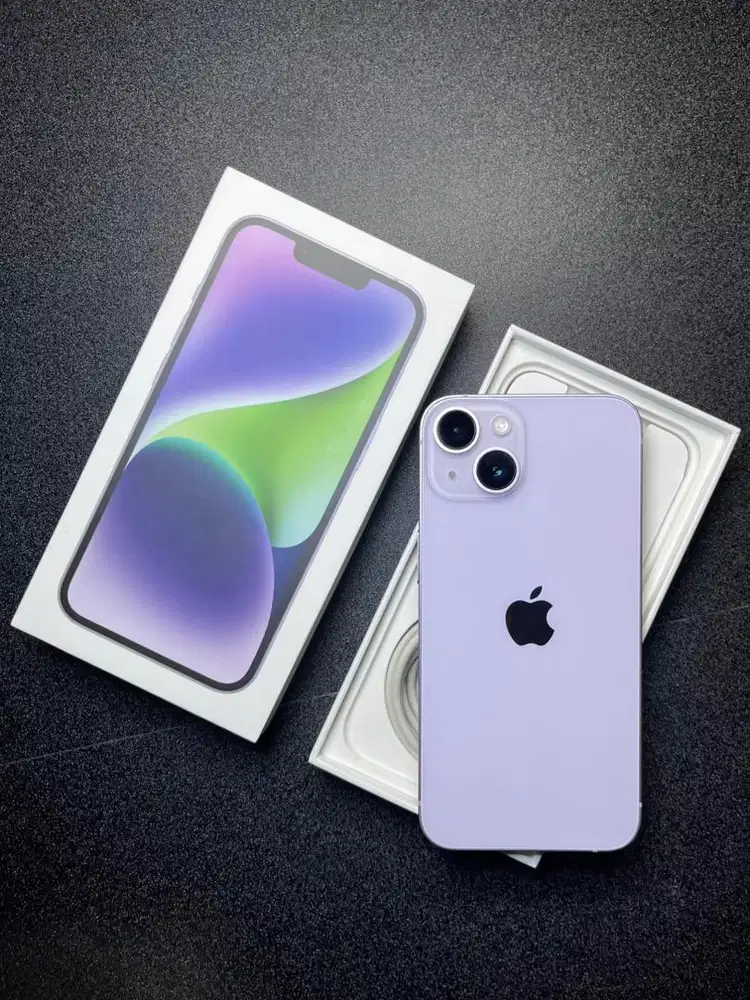 Iphone 14 128GB purple resmi ibox fullset original kondisi fisik new