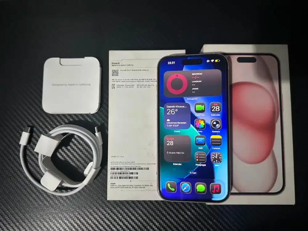 IPHONE 15 PINK 128GB BEACUKAI ( JARINGAN PERMANEN )