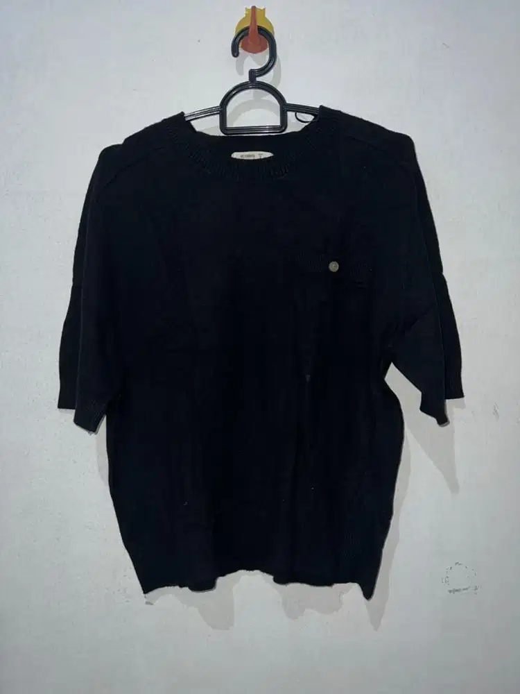 blouse hitam knit