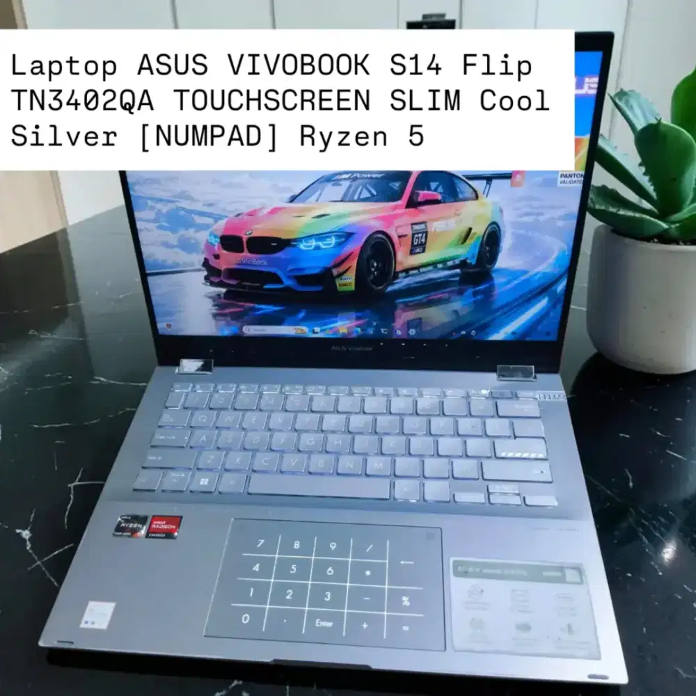 ASUS VIVOBOOK S14 Flip TOUCHSCREEN SLIM Cool Silver [NUMPAD] Ryzen 5