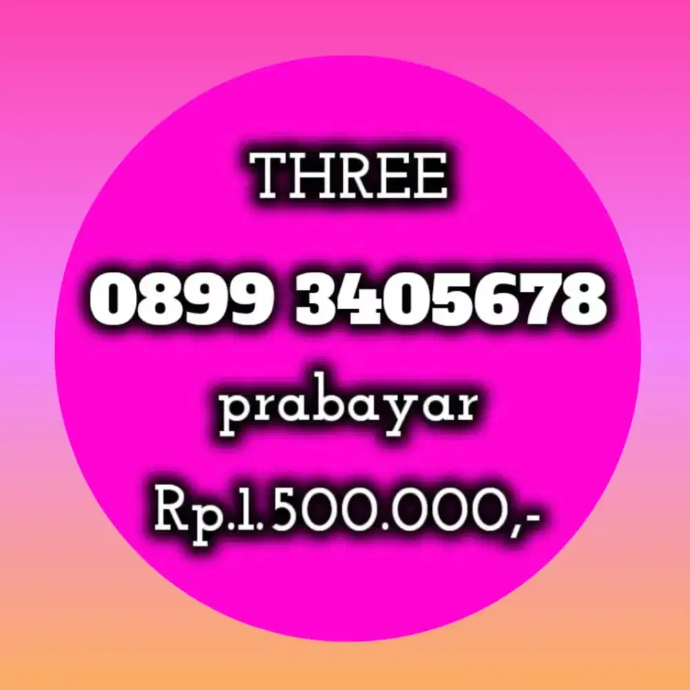 NOMOR CANTIK THREE 3405678