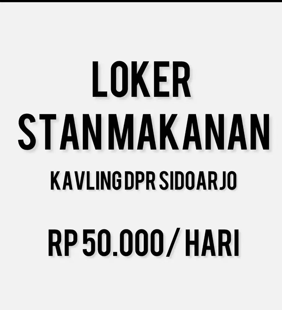 Lowongan pekerjaan penjaga stan makanan sidoarjo loker