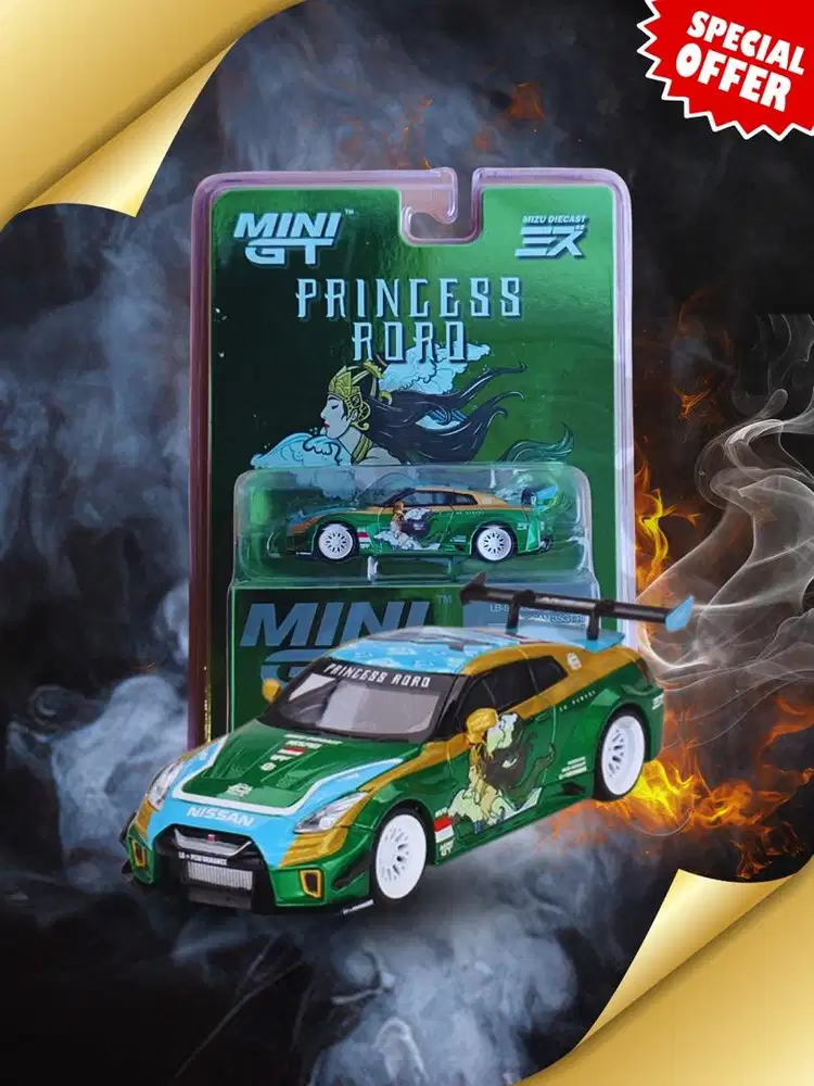 Nissan 35GT-RR V2 LB-Silhouette Works PRINCESS RORO Hijau Mini GT Mizu