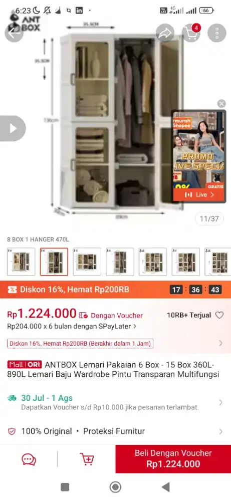 Lemari pakaian kelas atas ANTBOX, Made in China, cantik & elegant