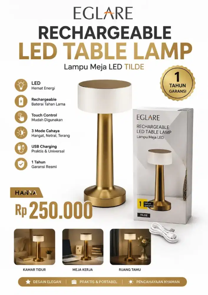 Lampu meja LED Eglare