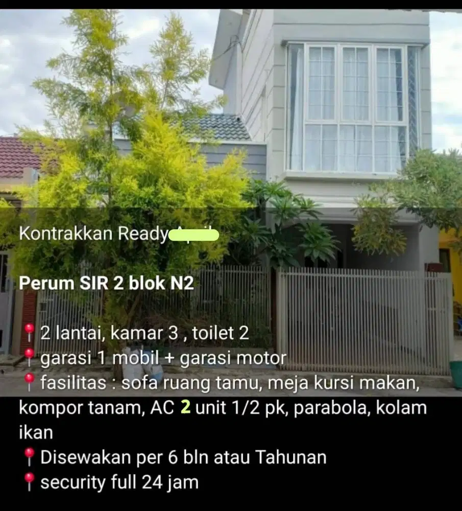 Rumah kontrakan strategi & murah dengan beberapa furnish dan fasilitas