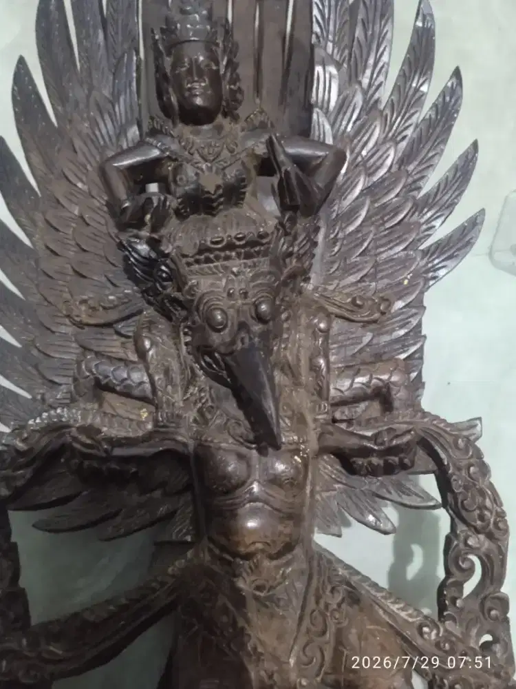 Patung seni ukir kayu 40cm