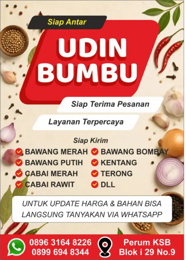 JUAL BUMBU DAPUR GRATIS ONGKIR DARI CIBARUSAH SAMPAI CIKARANG SELATAN