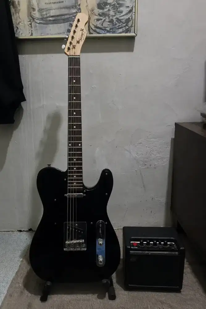 Gitar Tele + Amplifier merek Oranye bonus softcase