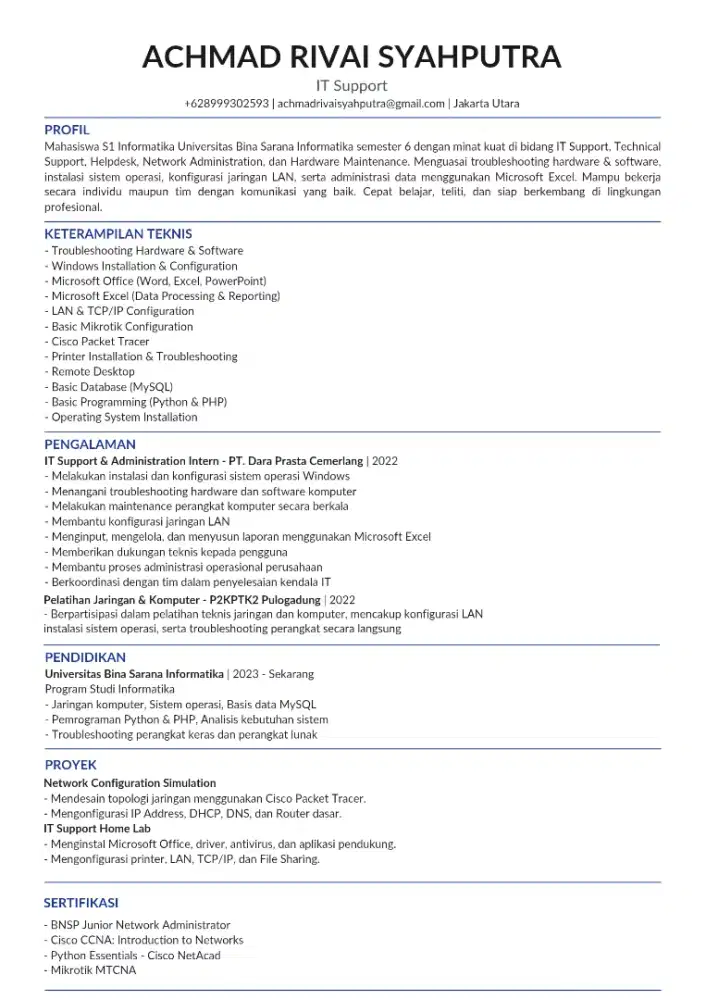 Mencari Magang Jurusan Informatika