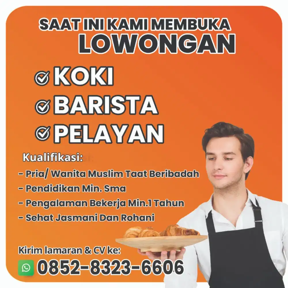 Loker koki,barista, pelayam