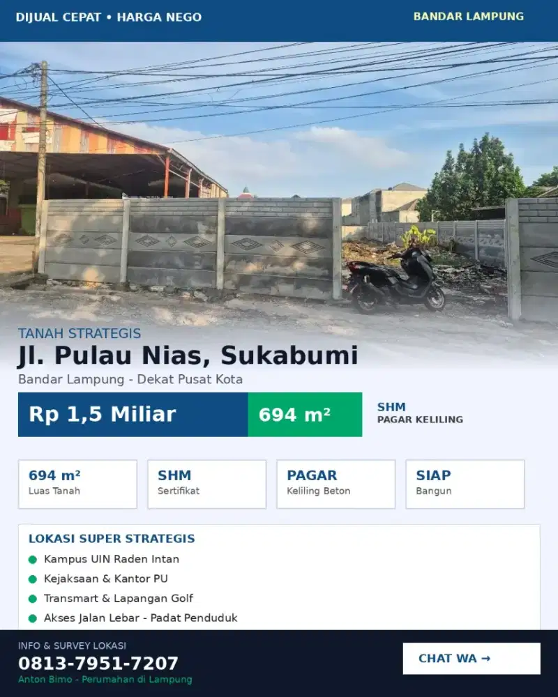 TANAH DI JUAL DI SUKABUMI DEKAT UIN