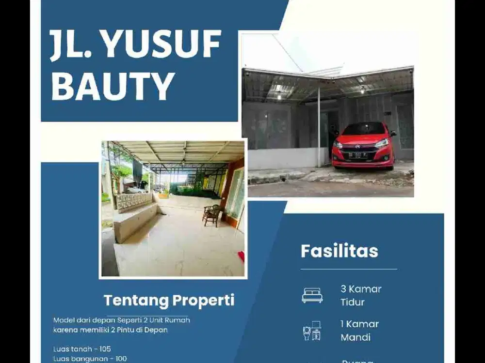 Citra Garden Gowa

Perumahan Elit bangunan (Sudut)

Alamat jalan Yusuf bauty , perumahan citra garden , cluster red petunia

Model dari depan Seperti 2 Unit Rumah karena memiliki 2 Pintu di Depan 

Luas tanah - 105
Luas bangunan - 100
Jumlah kamar - 3
Jum