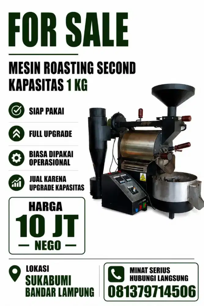 Mesin roasting second kapasitas 1kg