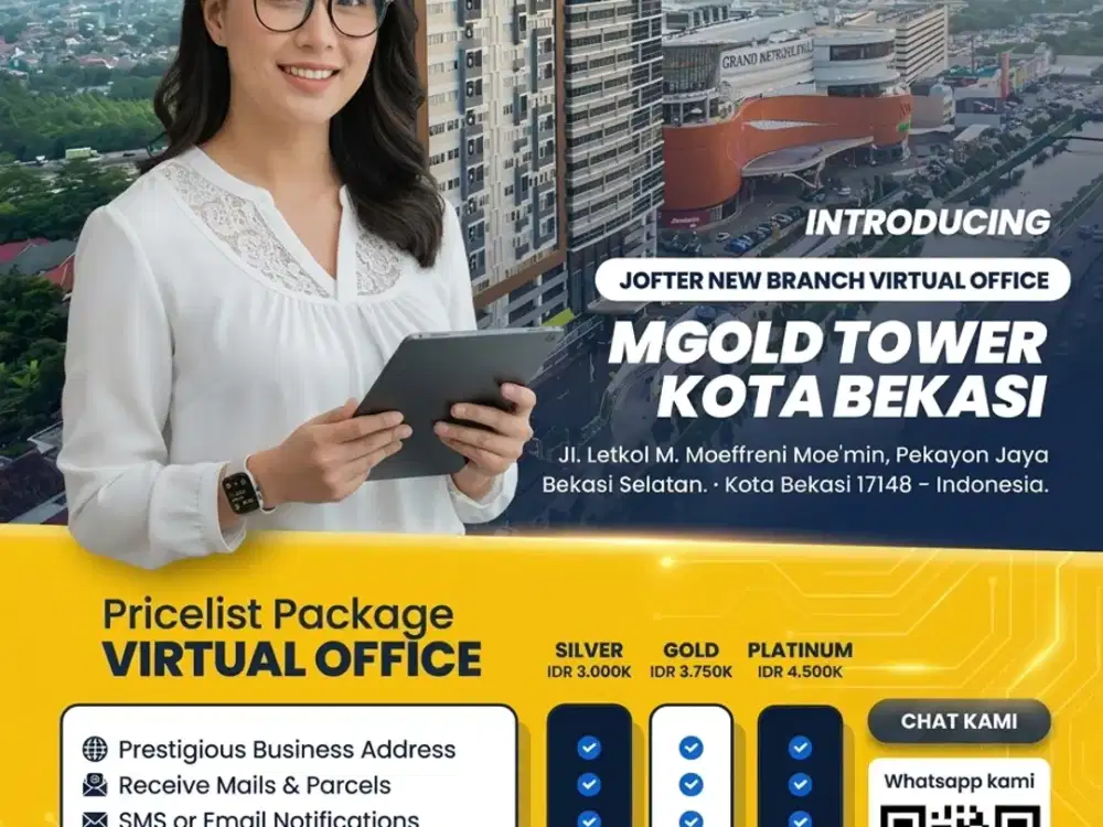 Virtual Office Prestisius di M Gold Tower Bekasi - Alamat Bisnis Strategis & Legalitas LengkapYG