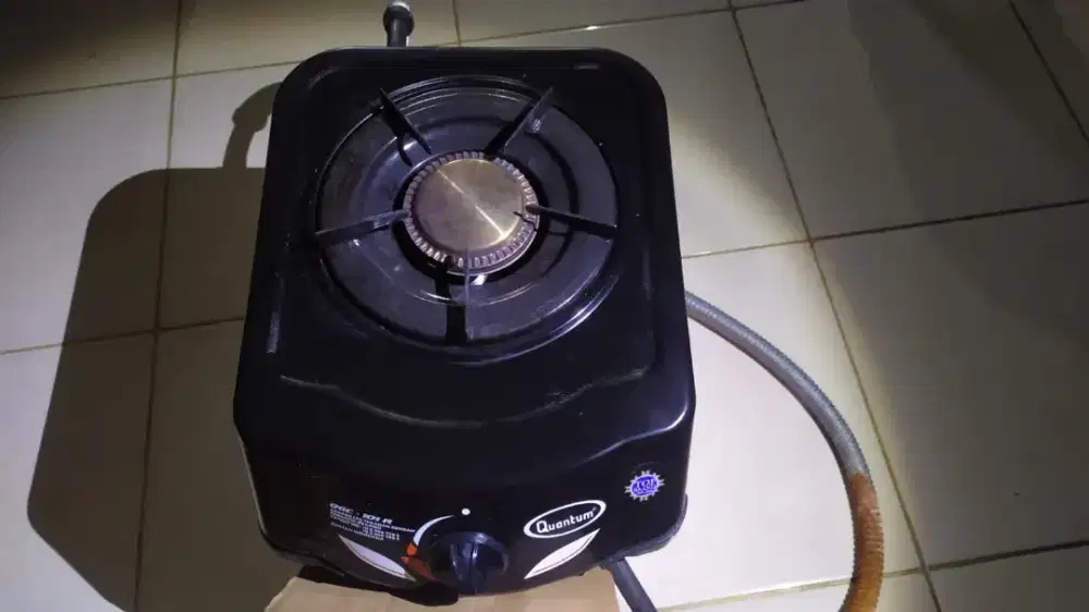 Jual kompor 1 tungku merk quantum + selang dan regulator