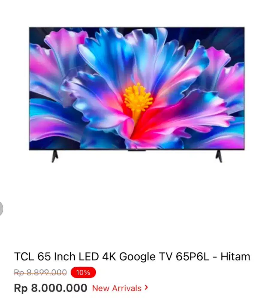 TCL 65 INCH LED GOOGLE TV 4K 65P6L