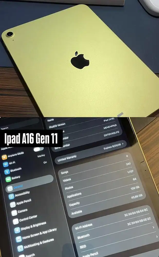 Ipad A16, 128Gb, Wifi Only