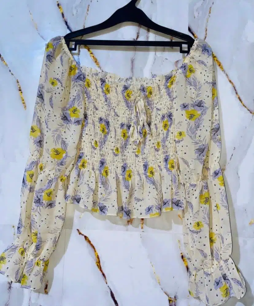 Preloved blouse smoke bahu terbuka