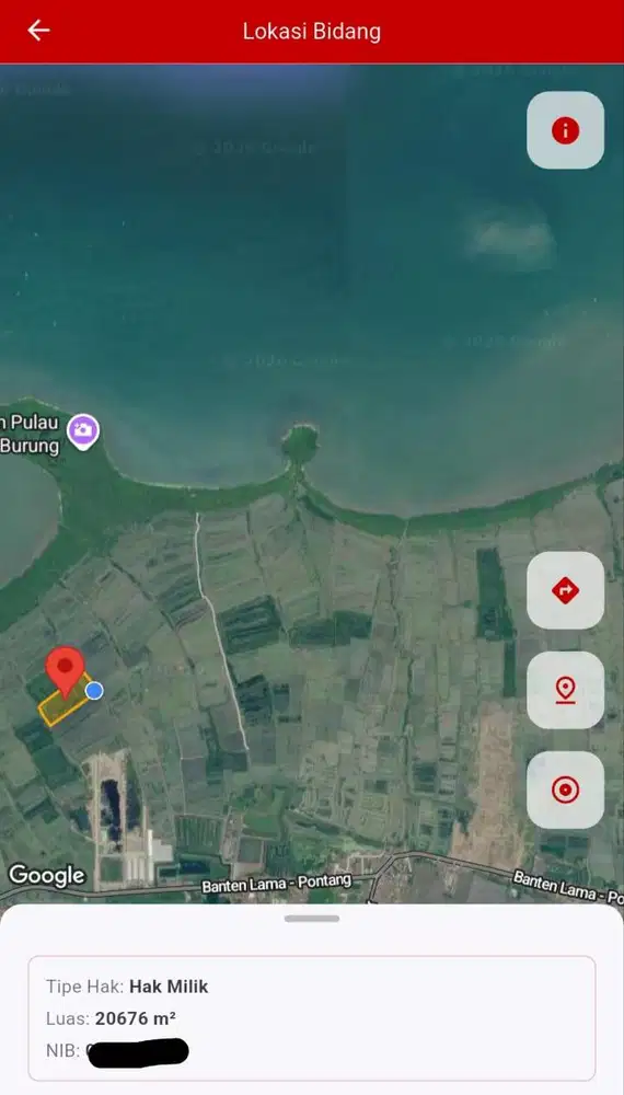 Jual Tanah Tambak/Empang di Kawasan Industri Sawah Luhur