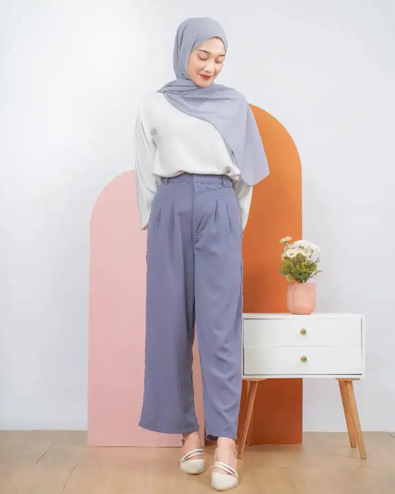 Celana Loose Pants Trousers Wolfis Premium | Celana Wanita Adem