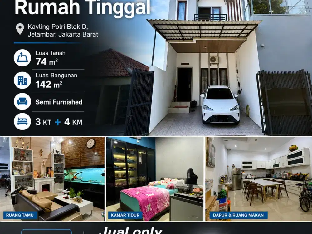 Dijual Cepat Rumah Tac Ester Harga Murah Lokasi Kaving Polri Jakarta Barat