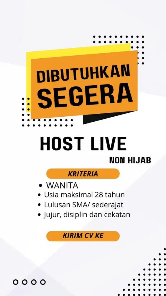 Host live lowongan kerja