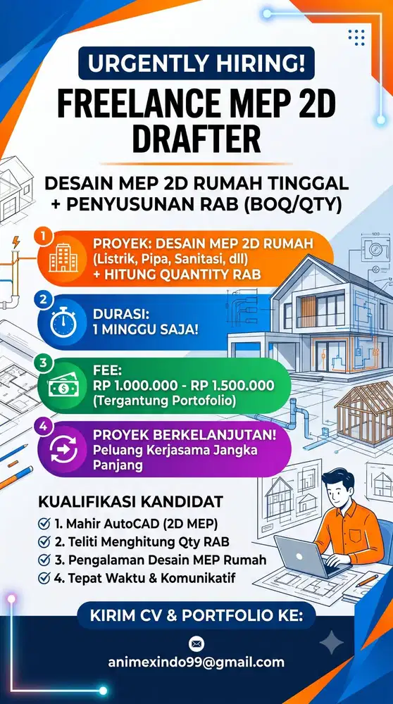 INFO LOKER FREELANCE - DESAIN MEP 2D & RAB